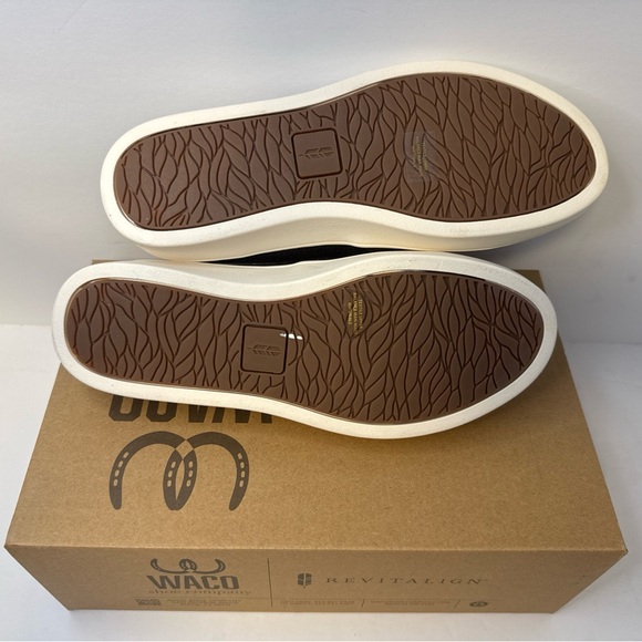 Revitalign Waco Shoe Co Orthotic Shimmer Black Denim Mules Sparrow Slide 6B - Picture 3 of 5